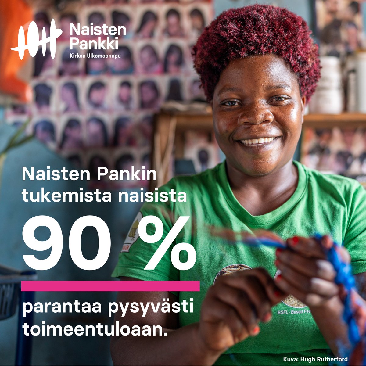 NaistenPankki's tweet photo. 💪 Naisten Pankin lahjoittajana vahvistat naisten asemaa pysyvästi! Tukemistamme naisista 90 prosenttia parantaa toimeentuloaan. 

👉 Tutustu työmme tuloksiin osoitteessa https://t.co/NrXfoVfW7g

#KoskaNaisenTyö #Ihmisoikeudet #NaistenOikeudet #MuutoksellaOnNaisenKasvot https://t.co/EV0b8tYRSZ