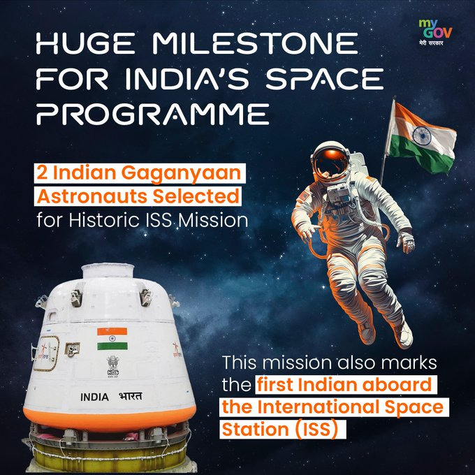 CBC_Chandigarh's tweet photo. Breaking barriers in space exploration!
2 Indian Gaganyaan astronauts chosen for a historic ISS mission, marking a giant leap in our space programme.
#Gaganyaan #NewIndia #IndiaSpaceProgramme @isro @IndiaDST @DrJitendraSingh @MIB_India @PIB_India https://t.co/2tZAPTLaFZ