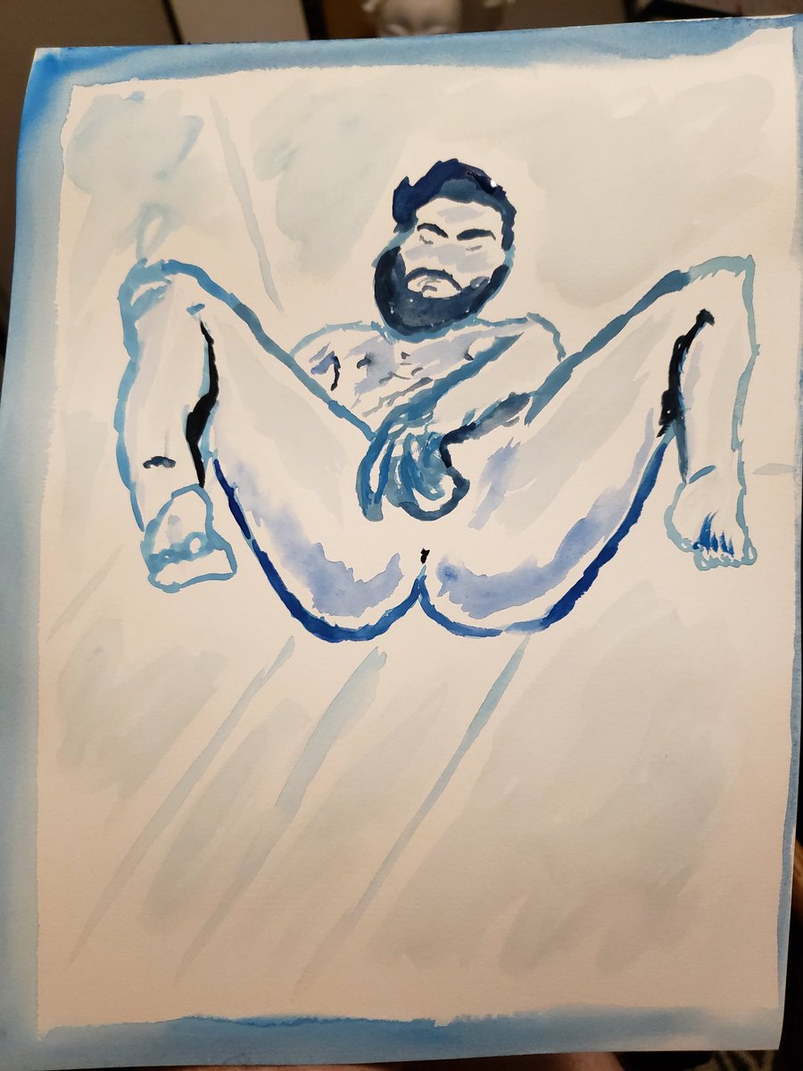 Tonights watercolor featuring <a href="/josephadoniss/">josephadoniss</a> 

I love shades of blue and just knew I had to do this one. Also this pose wooooooof