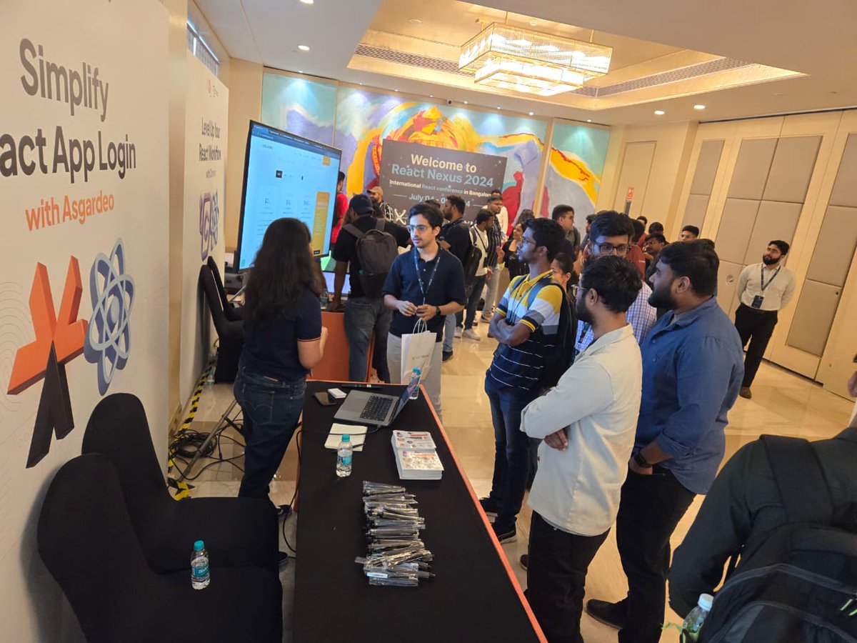 wso2iamplatform's tweet photo. React Nexus 2024 was a huge success! We had an amazing time, delivering our talk on Simplify Your React App Login and connecting with everyone at our booth. Thanks to all who attended and engaged with us! https://t.co/Ir418S7bjs #Asgardeo #ReactJS #ReactAppLogin #ReactNexus2024 https://t.co/D3yfu6MePR