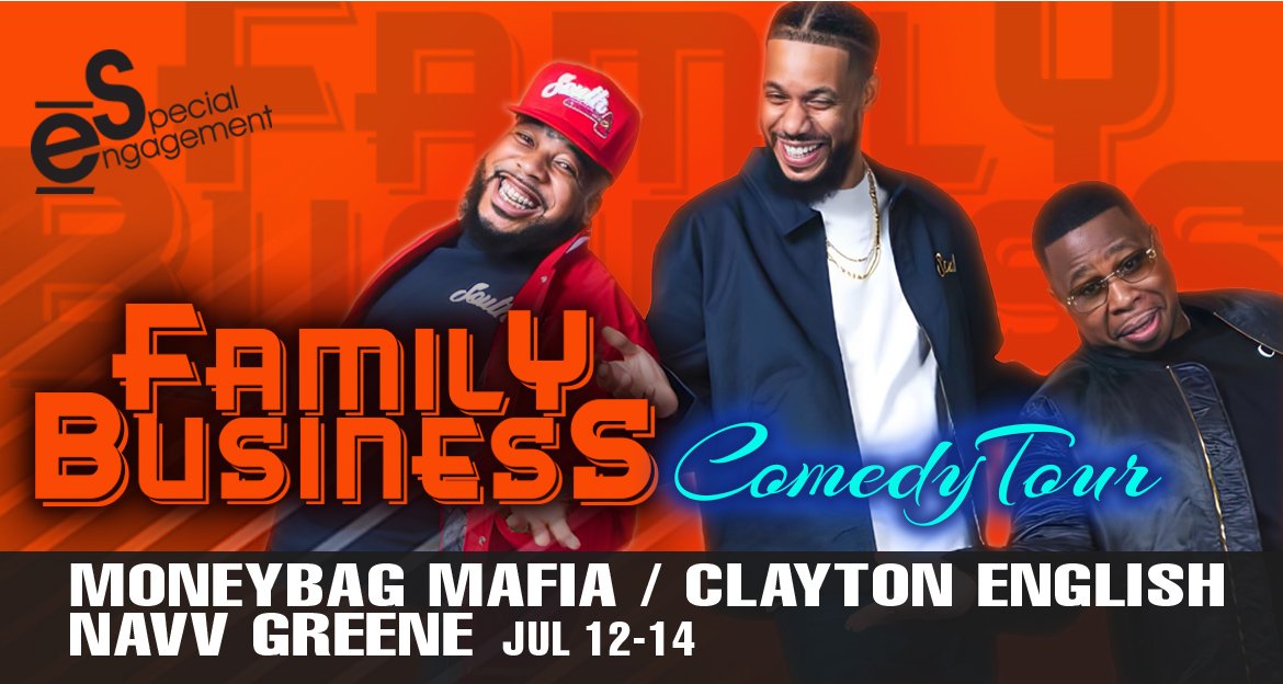The Family Business Comedy Tour is coming to Memphis 🎯 You need to be here! July 12-14 see <a href="/claytonenglish/">Clayton</a> <a href="/moneybag_mafia/">Montarey</a> <a href="/navvgreene/">NaVv Greene</a> LIVE! Witness this comedy explosion💥

memphis.chucklescomedyhouse.com

#chucklescomedyhouse #Memphiscomedy