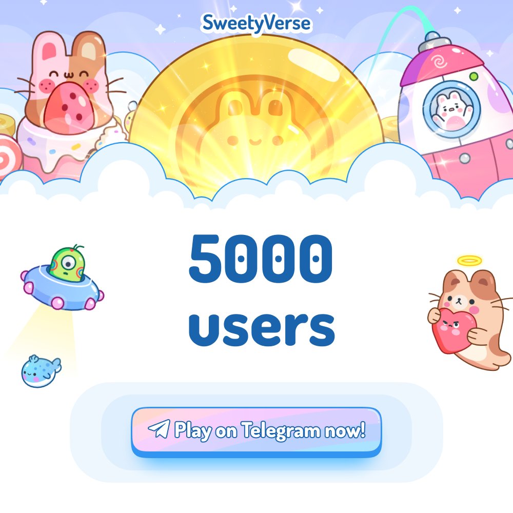 5000 users already play SweetyVerse game 🎉🎉

Let's go !!