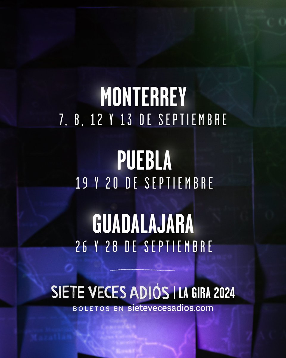 sietevecesadios's tweet image. #LaGira de #sietevecesadiós continua 
Y en esta ocasión nos sentimos muy emocionados de contarles que @alan_estrada se unirá interpretando a ÉL y @Paulette_Hdez regresará para hacer a ELLA

MTY👉🏼 bit.ly/2024-mty
PUE👉🏼 bit.ly/2024-puebla
GDL👉🏼 bit.ly/2024-gdl