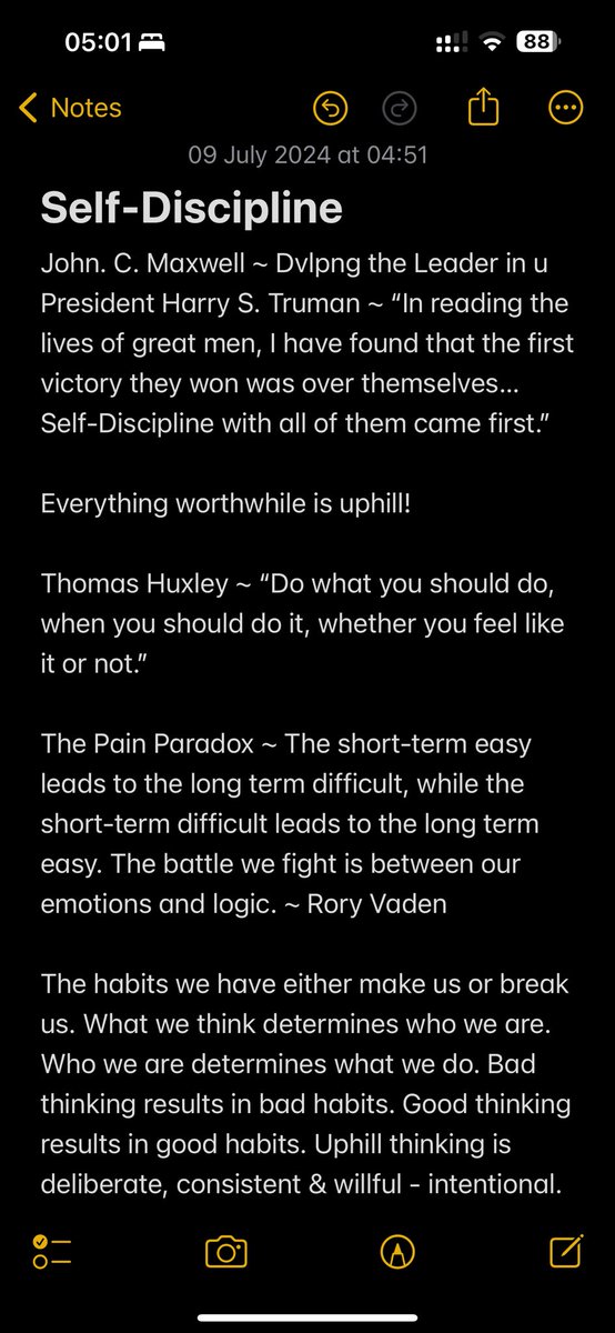 Chemist Nick (@nicholasmupara1) on Twitter photo President Harry S. Truman ~ “In reading the lives of great men, I have found that the first victory they won was over themselves… Self-Discipline with all of them came first.”
Everything worthwhile is uphill!
John C. Maxwell - Developing the Leader within you 2.0
<a href="/ACPHSPrez/">Toyin Tofade</a> President Harry S. Truman ~ “In reading the lives of great men, I have found that the first victory they won was over themselves… Self-Discipline with all of them came first.”
Everything worthwhile is uphill!
John C. Maxwell - Developing the Leader within you 2.0
<a href="/ACPHSPrez/">Toyin Tofade</a>