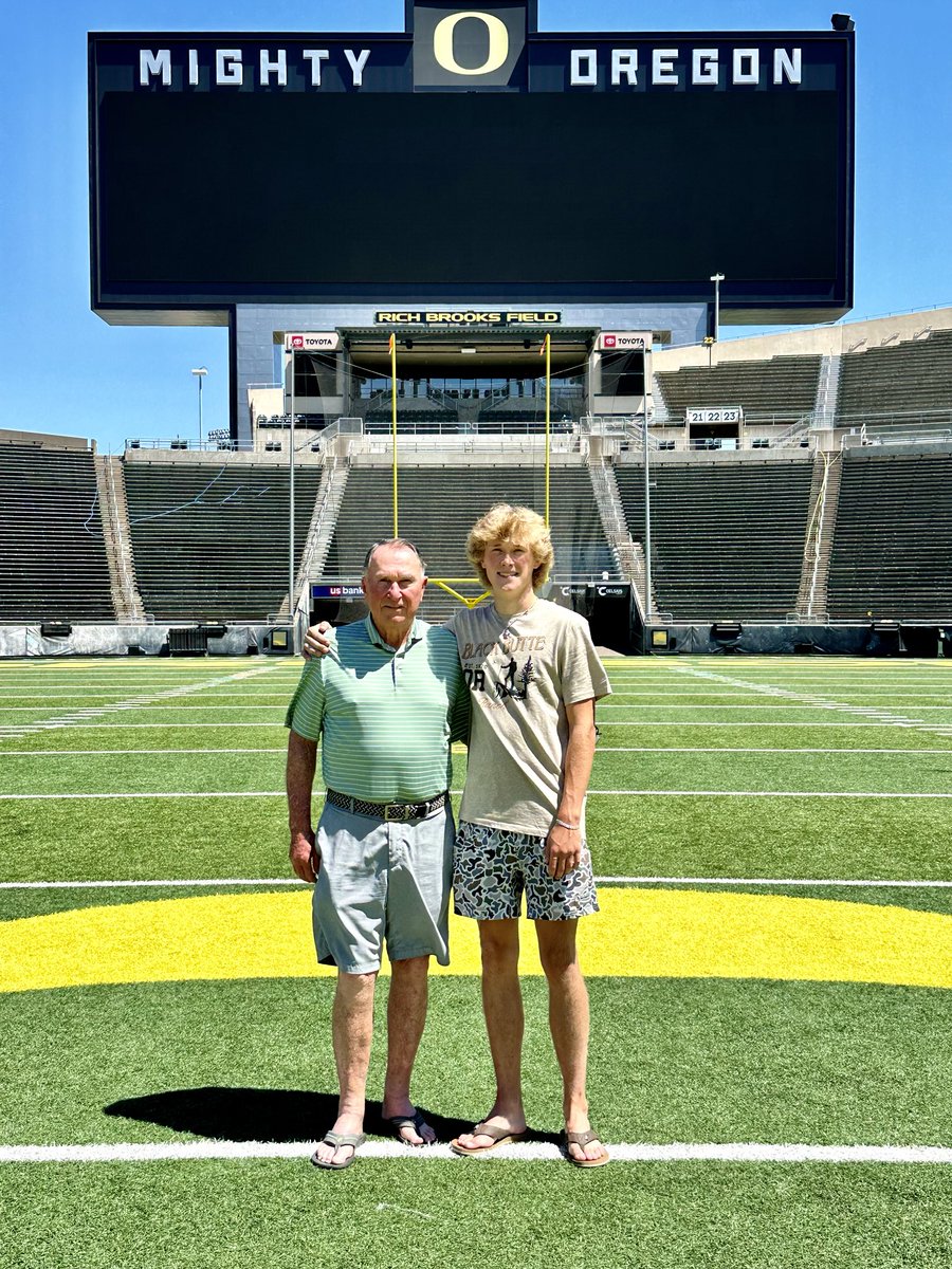Grandson Brooks gets to see Autzen Stadium. Took the Robinson’s on a tour of the facilities.