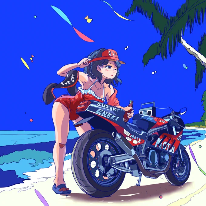 ってことでこっち再開しますまずラフ絵に色付けから 
