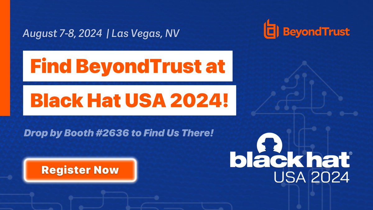aschuett's tweet photo. We are a month away from Black Hat 2024! https://t.co/baTeLnoR2v