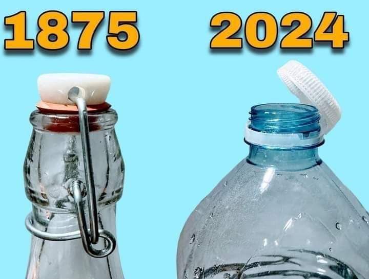 A la izquierda, un invento antiguo pero inteligente, práctico, reutilizable e incluso ecológico 

A la derecha, el "progreso" (directiva 2019/904 de la UE)