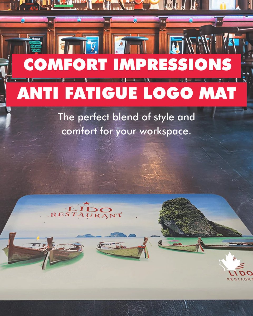 CanadaMats's tweet image. Introducing Comfort Impressions - the perfect blend of style and comfort for your workspace. Our mats are meticulously crafted to feature your custom logo or artwork with stunning clarity, thanks to our state-of-the-art digital printing technology. 

#custommat