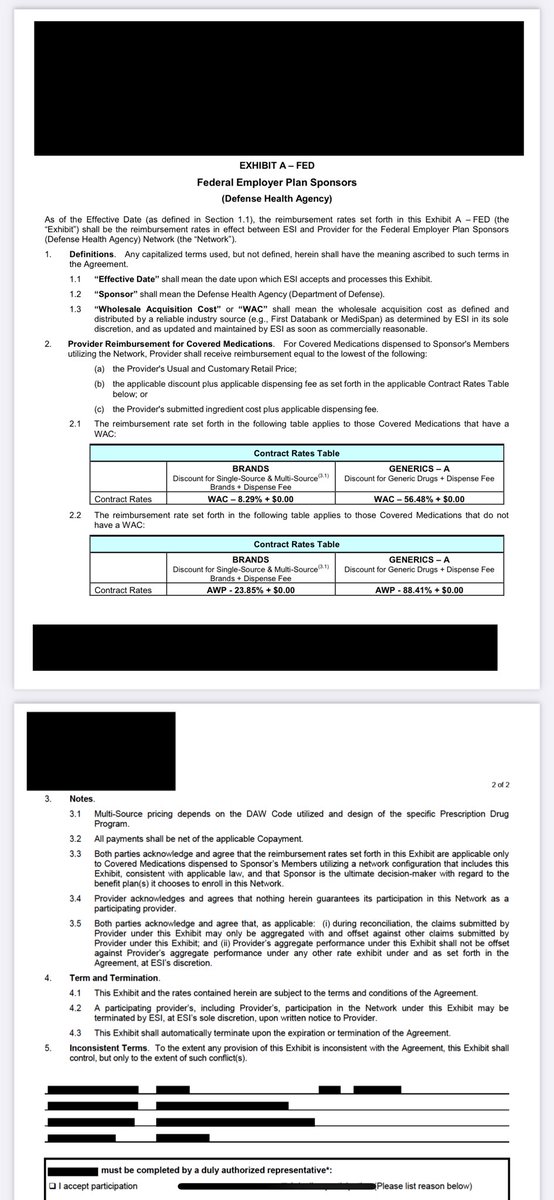 The PBM hired by TriCare, is out there trying to kill independent pharmacies by asking them to do a deal that pays them less than cost and ZERO for the work to actually fill the prescription. 

The Indy pharmacies are in a catch 22.   They want to support all the service members
