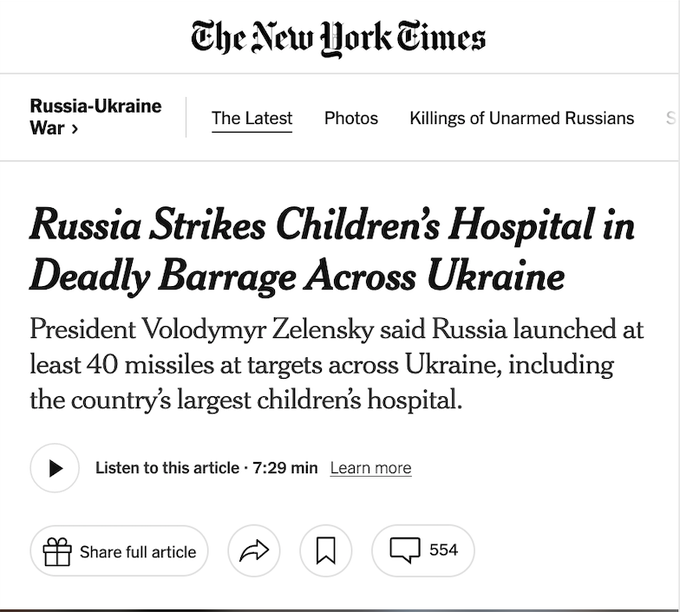 Jordan_Sather_'s tweet photo. I get the feeling Russia wasn't the one that struck the Children's Hospital https://t.co/o7RsjZXmVA