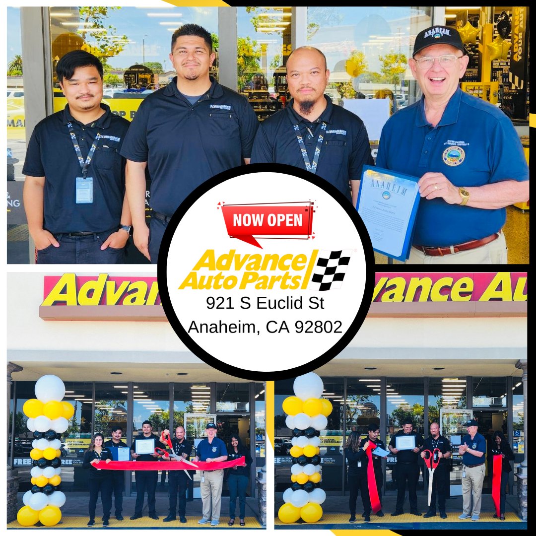 AnaheimChamber's tweet image. Ready to serve our Anaheim community, Advance Auto Parts at 921 S Euclid is NOW OPEN! Thank you City of Anaheim Councilman Steve Faessel for welcoming them to the Anaheim business community! #supportsmall #shoplocal