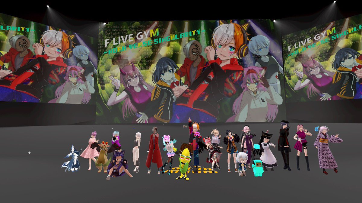 FreeperV's tweet photo. #cluster #Freeper #FLIVEGYM #NoahVerseSingularity #しちべえ #テイラ #みさわ #ろーすとぽてと #Syringa #VAuM #VRDance #AI #Music https://t.co/ZeOrlX6h68
