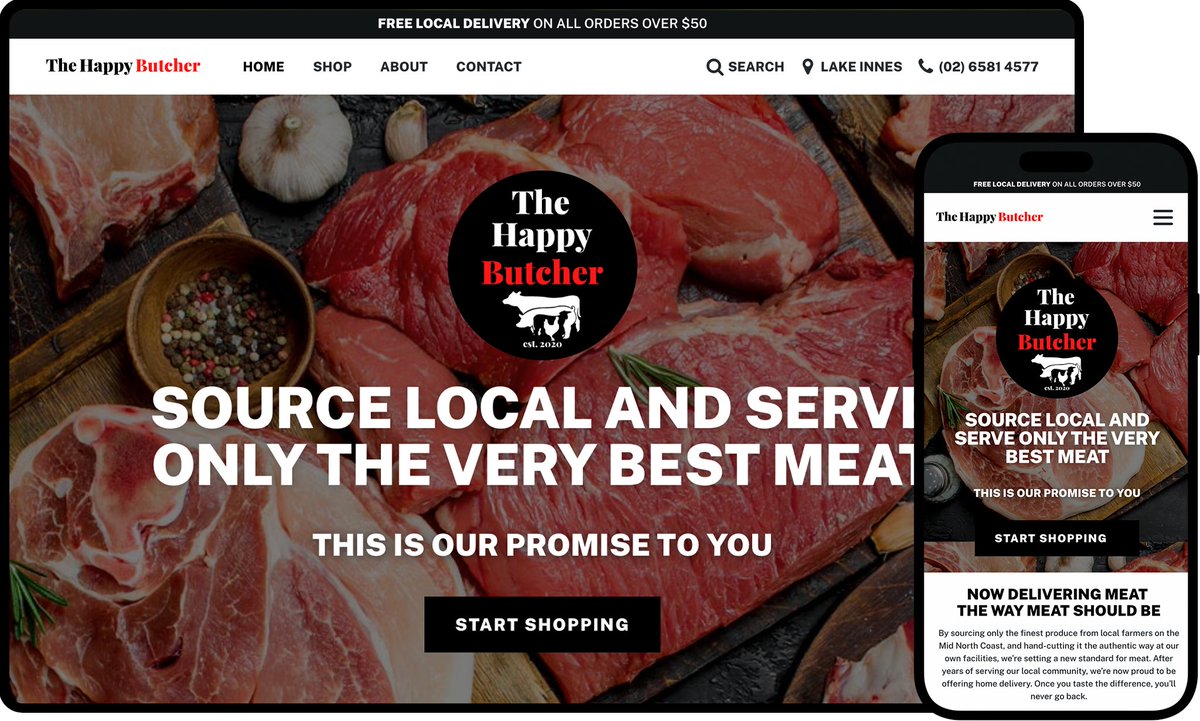 KCWebDesignAU's tweet image. Check out the website we built for The Happy Butcher.

👉🏻 kcwebdesign.com.au/client/the-hap…