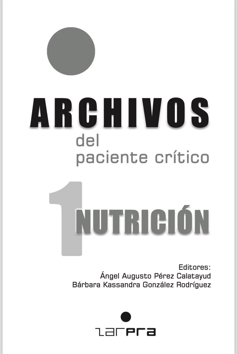 Barbaraa_GR's tweet photo. Próximamente 🤩
Archivos del paciente crítico
es una guía de nutrición en el paciente crítico, con contribución de 87 expertos en el tema (nutriólogos, médicos, fisioterapeutas y enfermería) https://t.co/NLtqgFkhLM