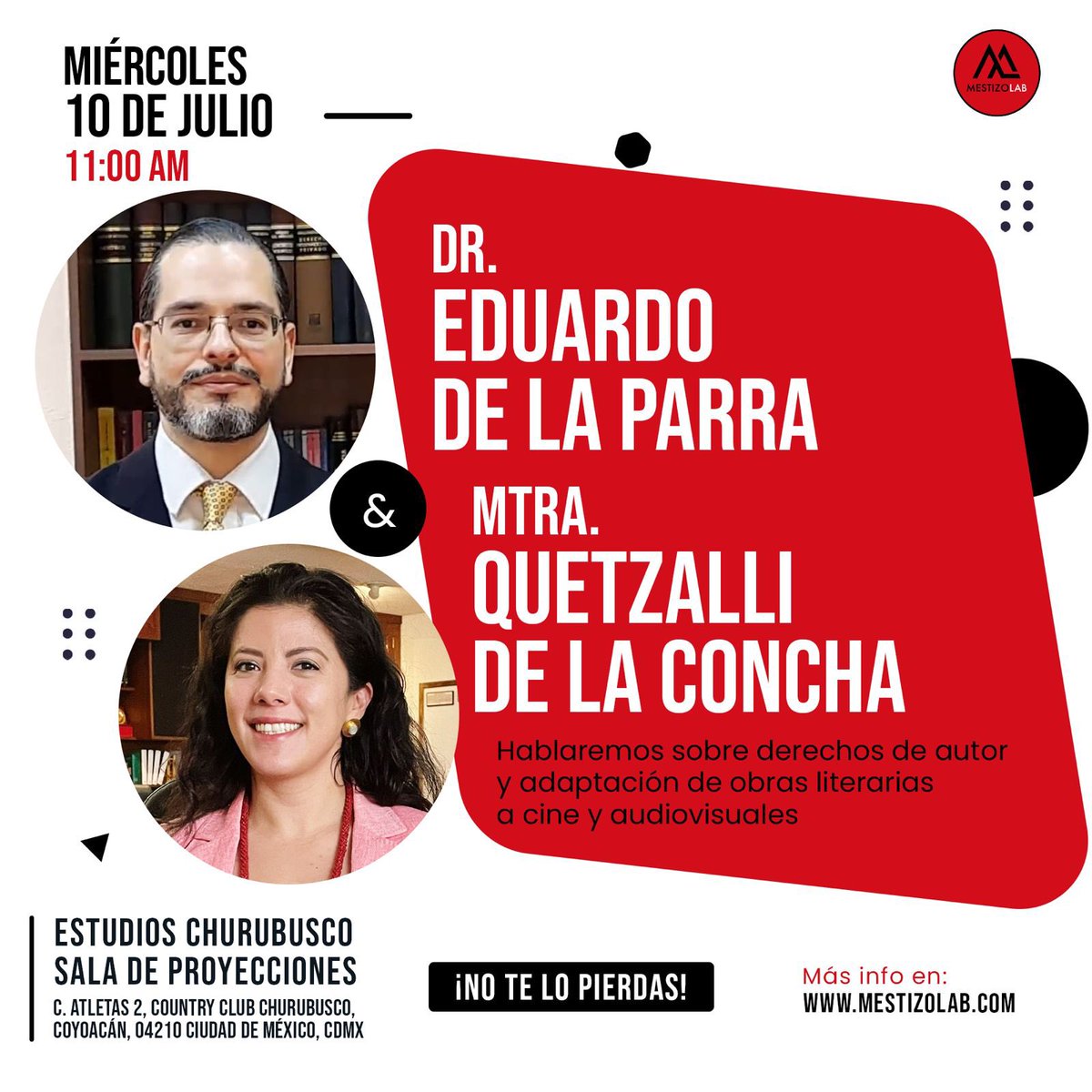 El próximo miércoles no se pierdan el Conversatorio Adaptación Literaria 1 del <a href="/MestizoLab/">MestizoLab</a> México, con la participación de <a href="/DCQuetzalli/">Quetzalli De la Concha</a>, vicepresidenta de CeMPro. 

No pierdas la oportunidad de asistir a este gran evento.

Para más información:
mestizolab.com