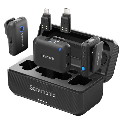 サンドフェスタ　Watanabe Sound Systemブース展示商品ご案内（3）
Saramonic　Blink500B2+
4種類のコネクターの異なるデバイスに対応した、コンパクトで持ち運び可能な2.4GHzワイヤレスマイクシステムです。