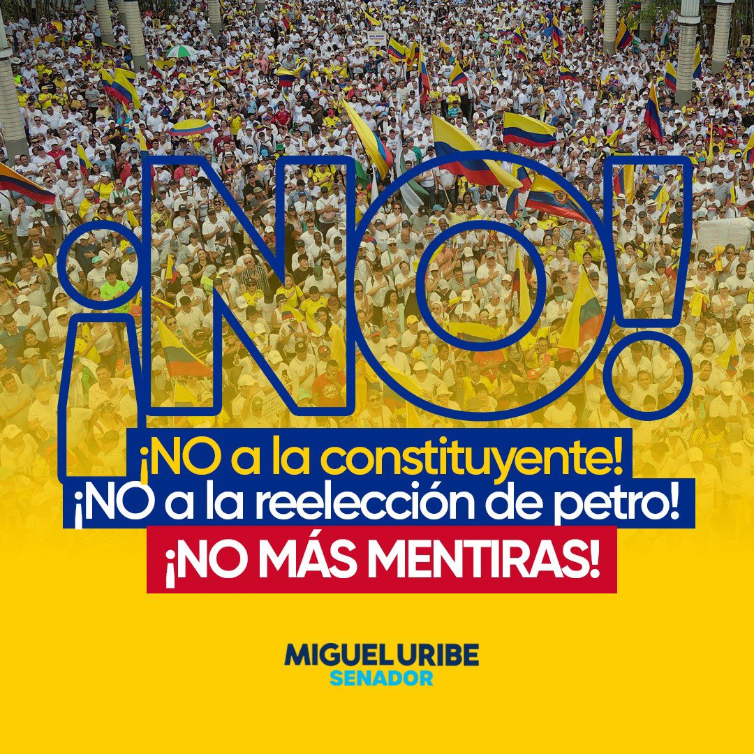 MiguelUribeT's tweet image. ¡No a la constituyente!
¡No a la reelección de Petro! 
¡No más mentiras!