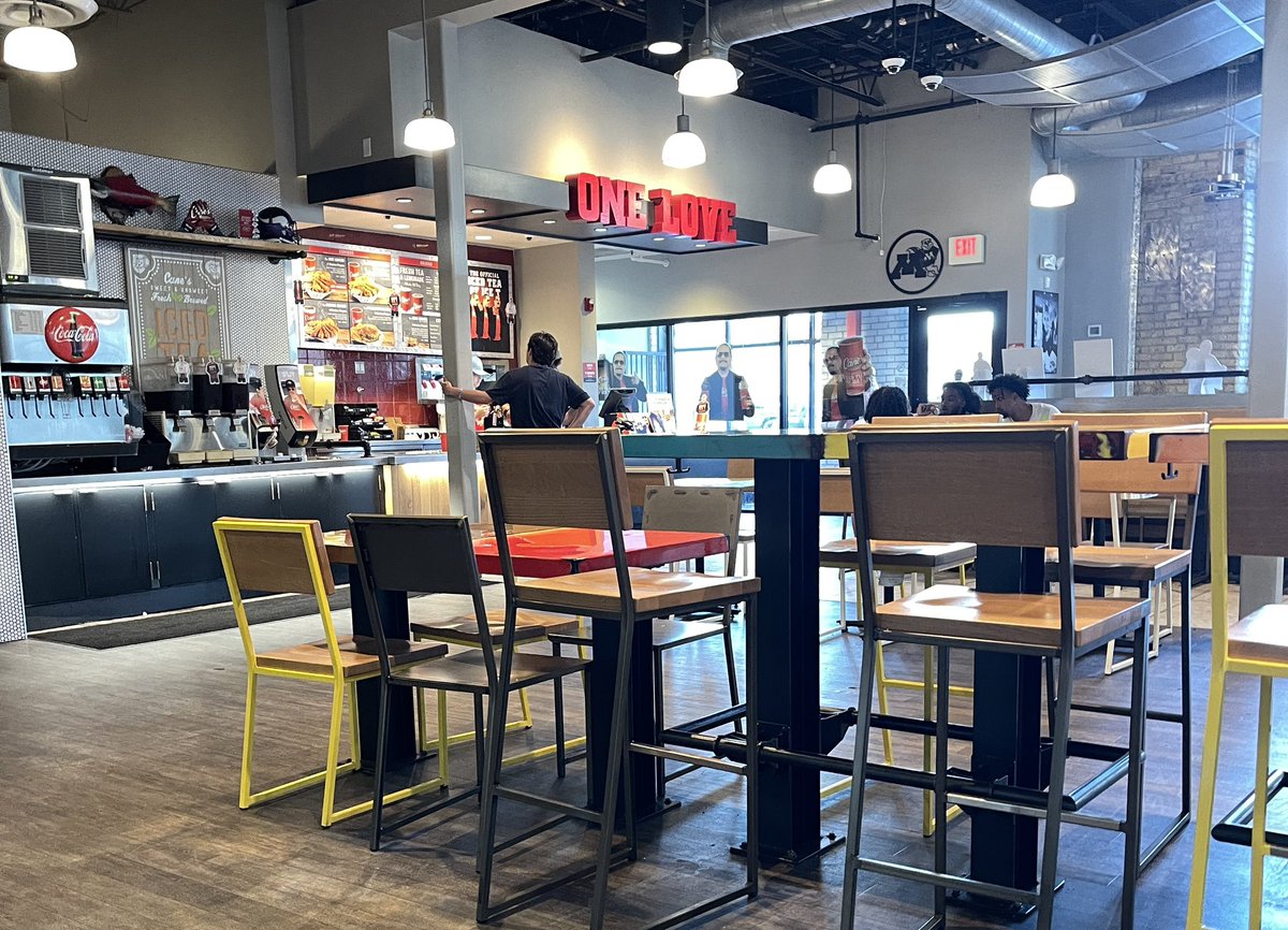 I’ve been coming to this college campus <a href="/raisingcanes/">Raising Cane's</a> for over 10 years and there was always lines out the door. Now prices have basically doubled and at 6pm there’s more staff in the store than customers.