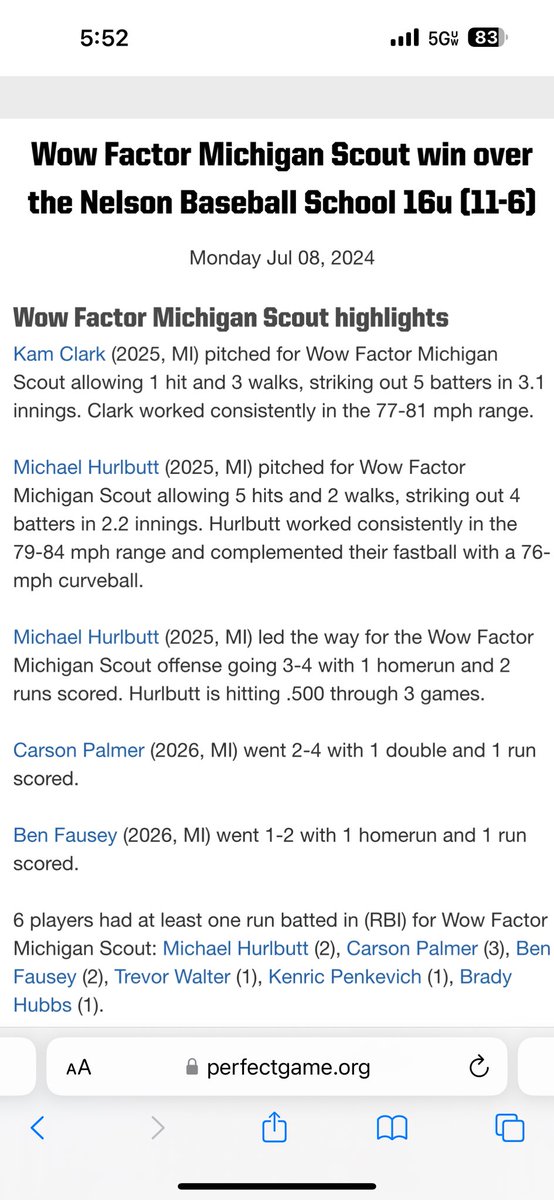 Mike H (@mikehurlbutt) on Twitter photo <a href="/WoWFactorGL/">Wow Factor Michigan Scout Team 16U</a> <a href="/KamdenClark23/">Kamden Clark</a> <a href="/MichaelHurlbut1/">Michael Hurlbutt</a> <a href="/kenricpenkevich/">Kenric Penkevich</a> <a href="/pierceginzer/">Pierce Ginzer</a> <a href="/CarsonPalmer02/">Carson Palmer</a> <a href="/TrevWalt2025/">Trevor Walter</a> <a href="/BenFaus10/">Ben Fausey</a> Great Team win today <a href="/WoWFactorGL/">Wow Factor Michigan Scout Team 16U</a> Keep working! 💪 <a href="/WoWFactorGL/">Wow Factor Michigan Scout Team 16U</a> <a href="/KamdenClark23/">Kamden Clark</a> <a href="/MichaelHurlbut1/">Michael Hurlbutt</a> <a href="/kenricpenkevich/">Kenric Penkevich</a> <a href="/pierceginzer/">Pierce Ginzer</a> <a href="/CarsonPalmer02/">Carson Palmer</a> <a href="/TrevWalt2025/">Trevor Walter</a> <a href="/BenFaus10/">Ben Fausey</a> Great Team win today <a href="/WoWFactorGL/">Wow Factor Michigan Scout Team 16U</a> Keep working! 💪