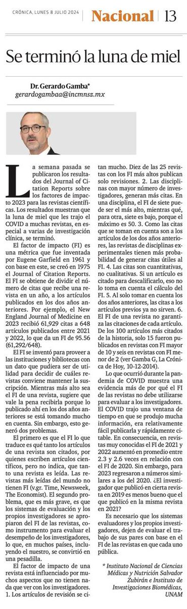 nanoprofe's tweet photo. El malévolo factor de impacto. Lectura necesaria para desarraigar esa mala costumbre de confundir lo popular con lo importante. https://t.co/TOKidMRpg9