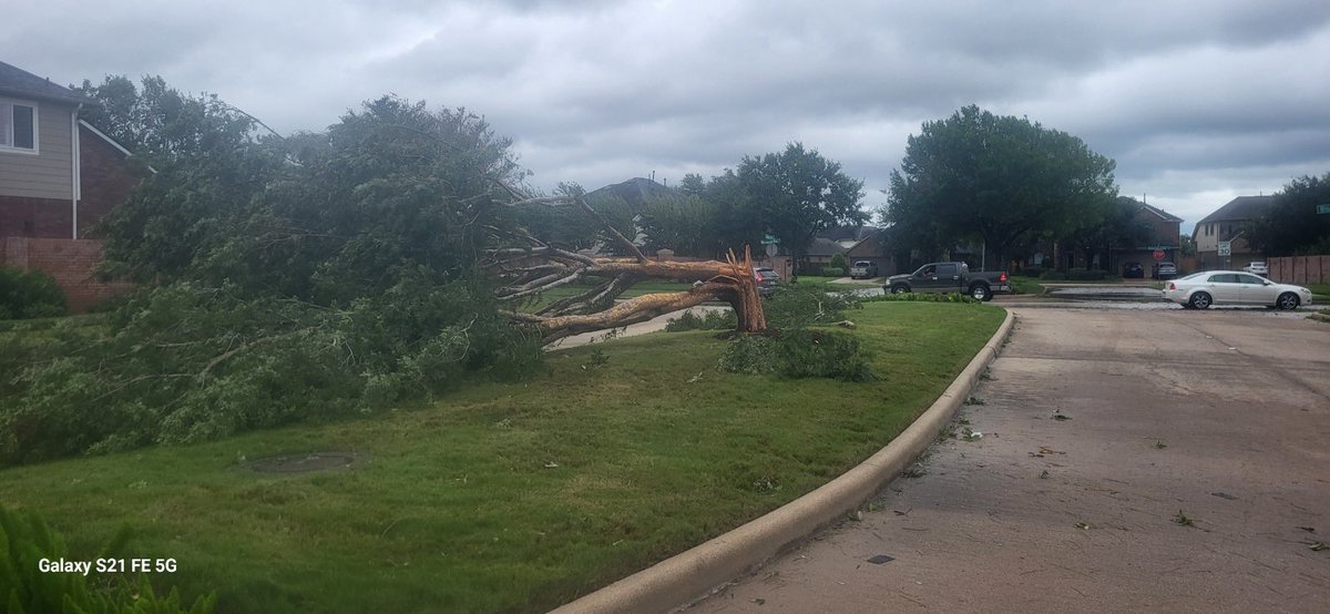 CosmicStatus's tweet image. Damage in my neighborhood from #Beryl #tropics #txwx