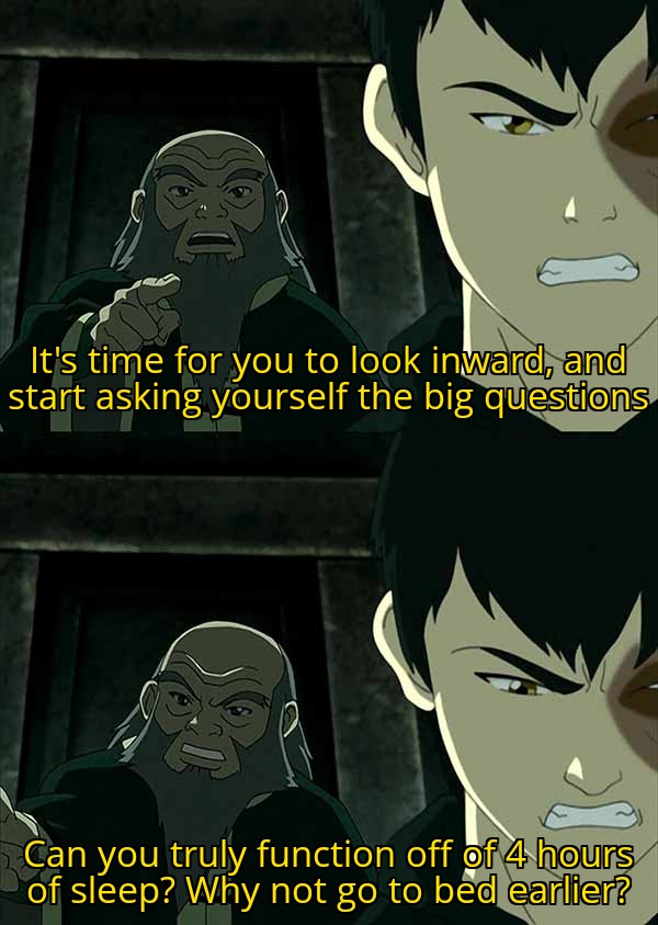 Day 7 of posting some memes I'm making so you have a palate cleanser on this site.

This one is titled:
"Nap time?"