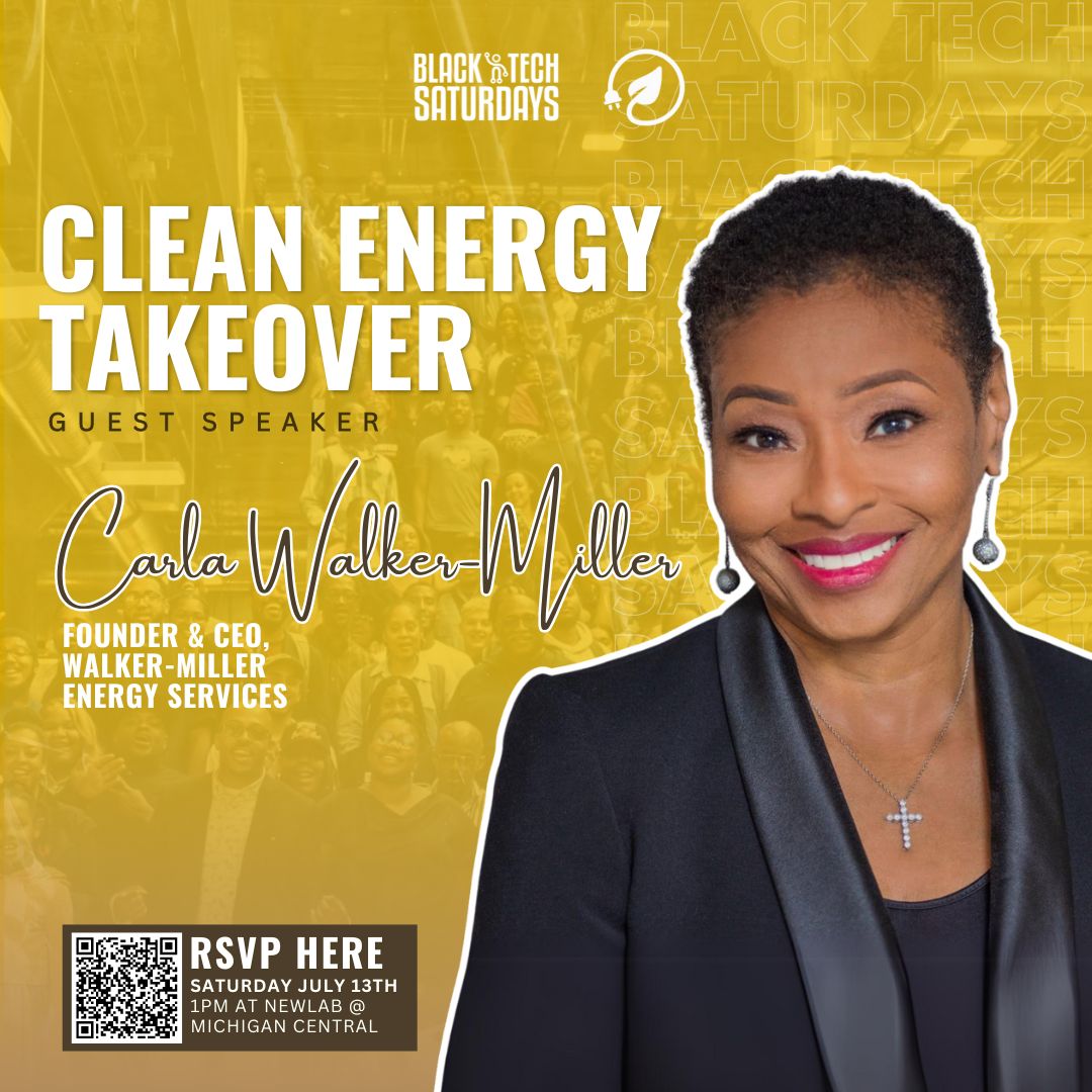 BlckTchSaturdys's tweet image. Join us this Saturday, July 13th for the CLEAN ENERGY TAKEOVER @NewLab #Detroit
RSVP on Eventbrite buff.ly/3VYxCjK 
#HOTTECHSUMMER #togetherwecan #BlackTechSaturdays