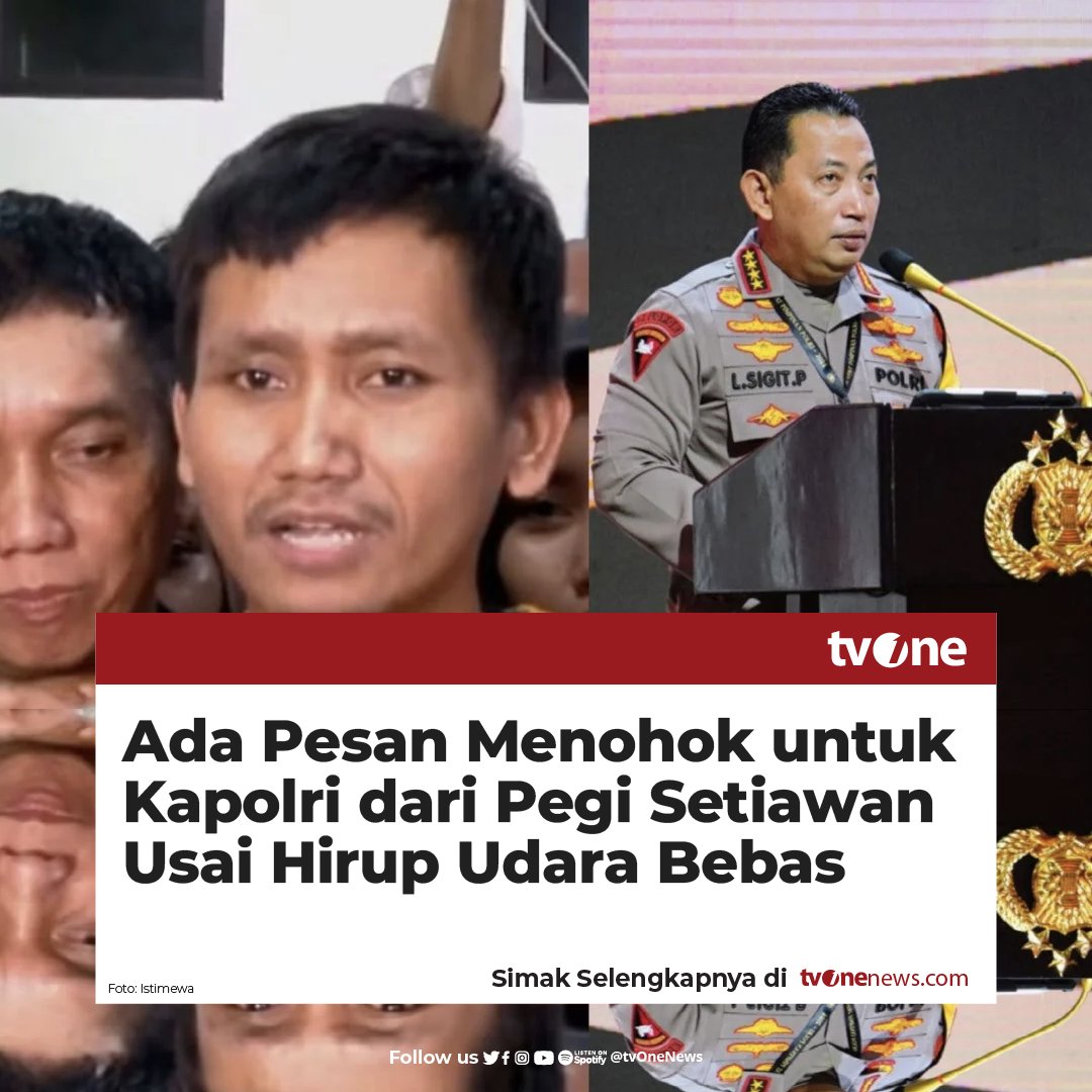 Pegi Setiawan dapat kembali menghirup udara bebas usai divonis tak bersalah pada pusaran kasus Vina dan Eky Cirebon oleh Pengadilan Negeri Bandung pada Senin (8/7/2024).

Pegi Setiawan turut menyampaikan rasa terima kasihnya kepada Presiden RI Joko Widodo (Jokowi) hingga Prabowo