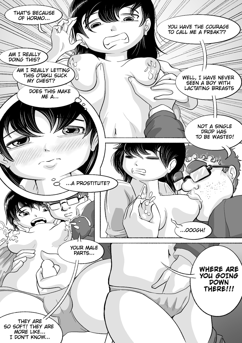 CherryMoonny's tweet photo. Here we go! Page 7 and 8 of my #hentai #feminization comic! Haru's body has changed a lot lately!! #tgtf #maletofemale #genderbender #gendermorph #sissy #hentaifeminization #surgery #breastexpansion #penisexpansion https://t.co/4VQIMPL2ki
