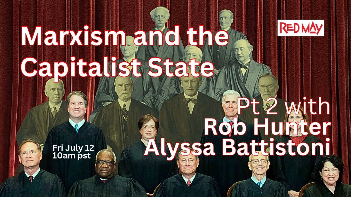redmayseattle's tweet photo. We continue our July series this Friday

Marxism and the Capitalist State: 
Towards a New Debate, pt 2 with

Rob Hunter (@selfactingmule) &amp;
Alyssa Battistoni (@alybatt)

This Friday, July 12th, @ 10am pt https://t.co/JNPZEX32JP