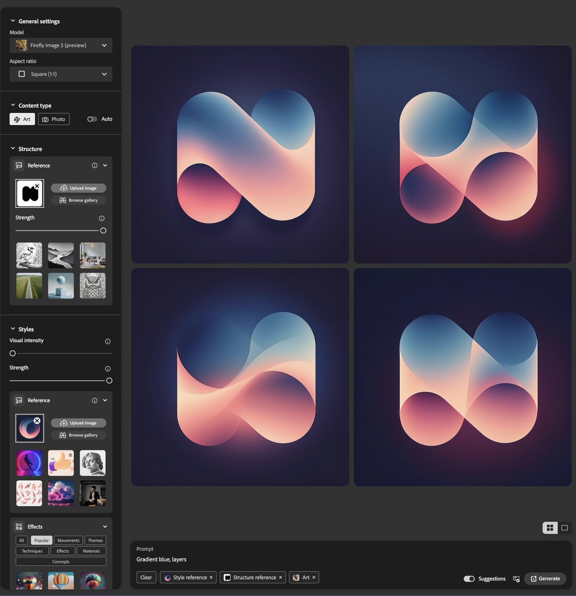 ai_lexa's tweet image. ✨Gradient Typography

To create these images, I used Adobe Illustrator, Midjourney and Adobe Firefly

👉🏻Find the Firefly prompt at the end 🔚