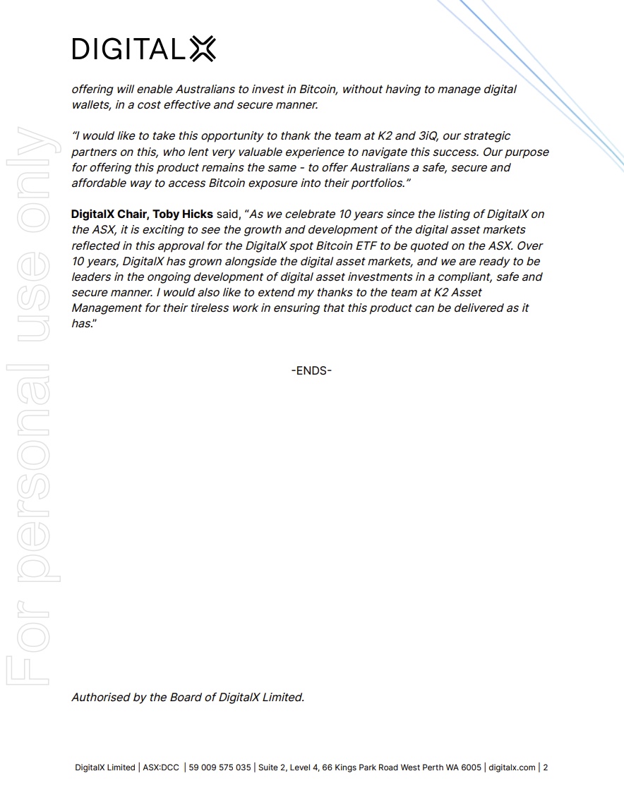 DigitalX Ltd tweet media