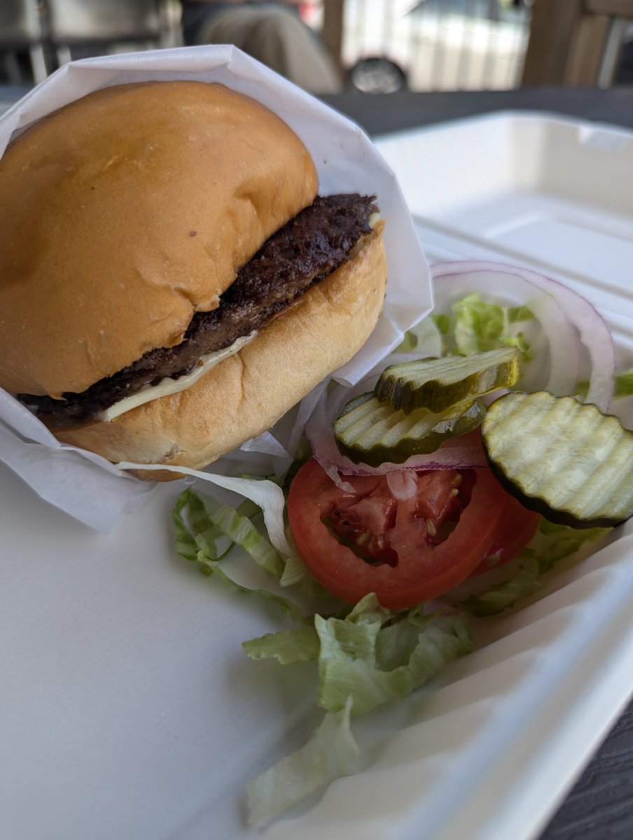 jamestodd's tweet photo. #sceneburgerweek24 Riverside Grillshack tees up their standard burger absent their legendary fries for the competition this week. https://t.co/z9jwmMGVyL