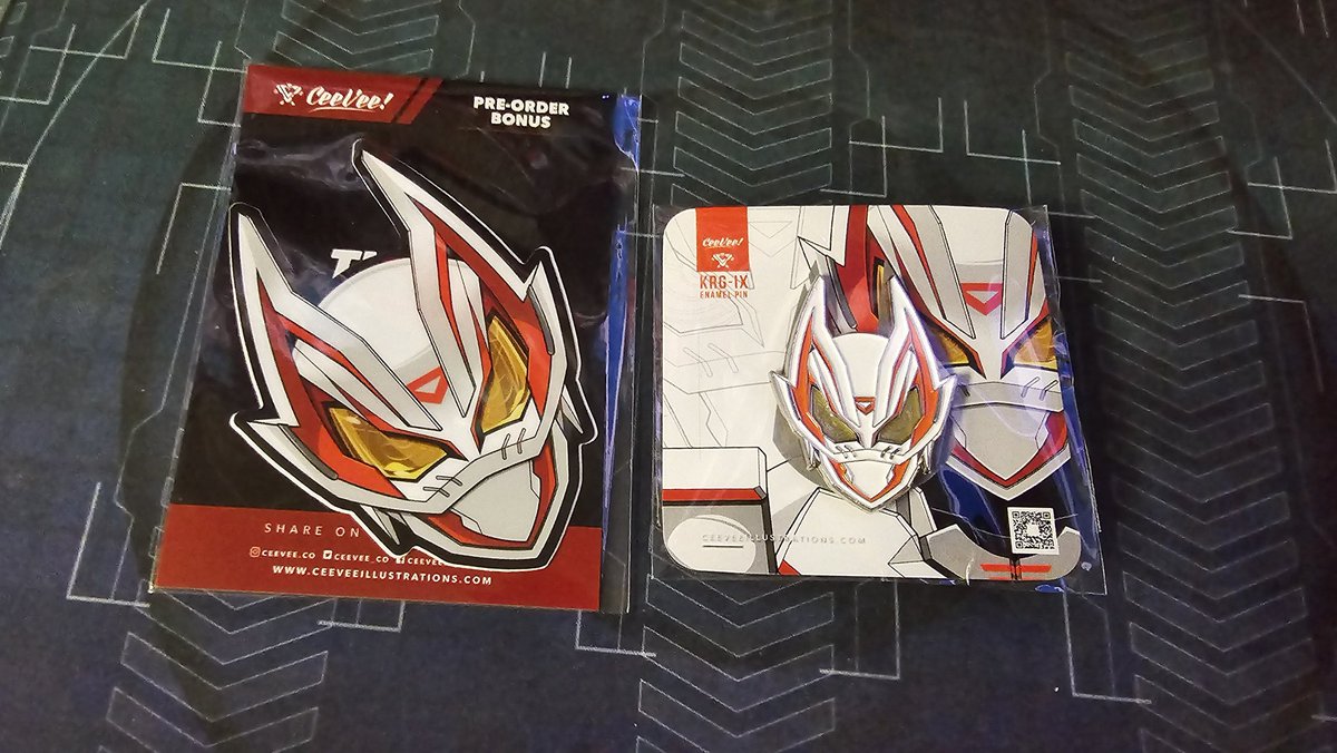 3FrameJad's tweet photo. Got these today. Big shoutouts to @CeeVee_Co for the #GeatsIX pin (newest edition to my Toku Mic) and @tokuLIMITED &amp; @SquallCharlson for allowing me to (FINALLY!) finish my OG GARO collection! https://t.co/M3JoWtSmlj