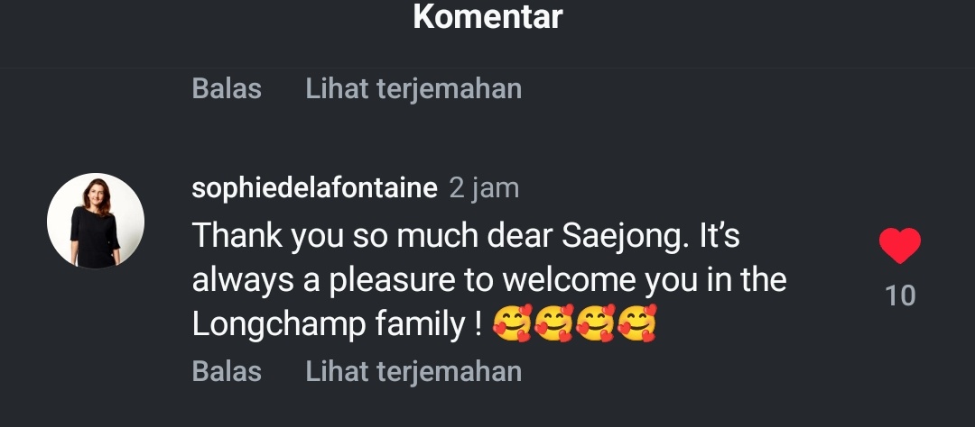 CEO Longchamp comment on sejeong post 😍
#KIMSEJEONG #Longchamp