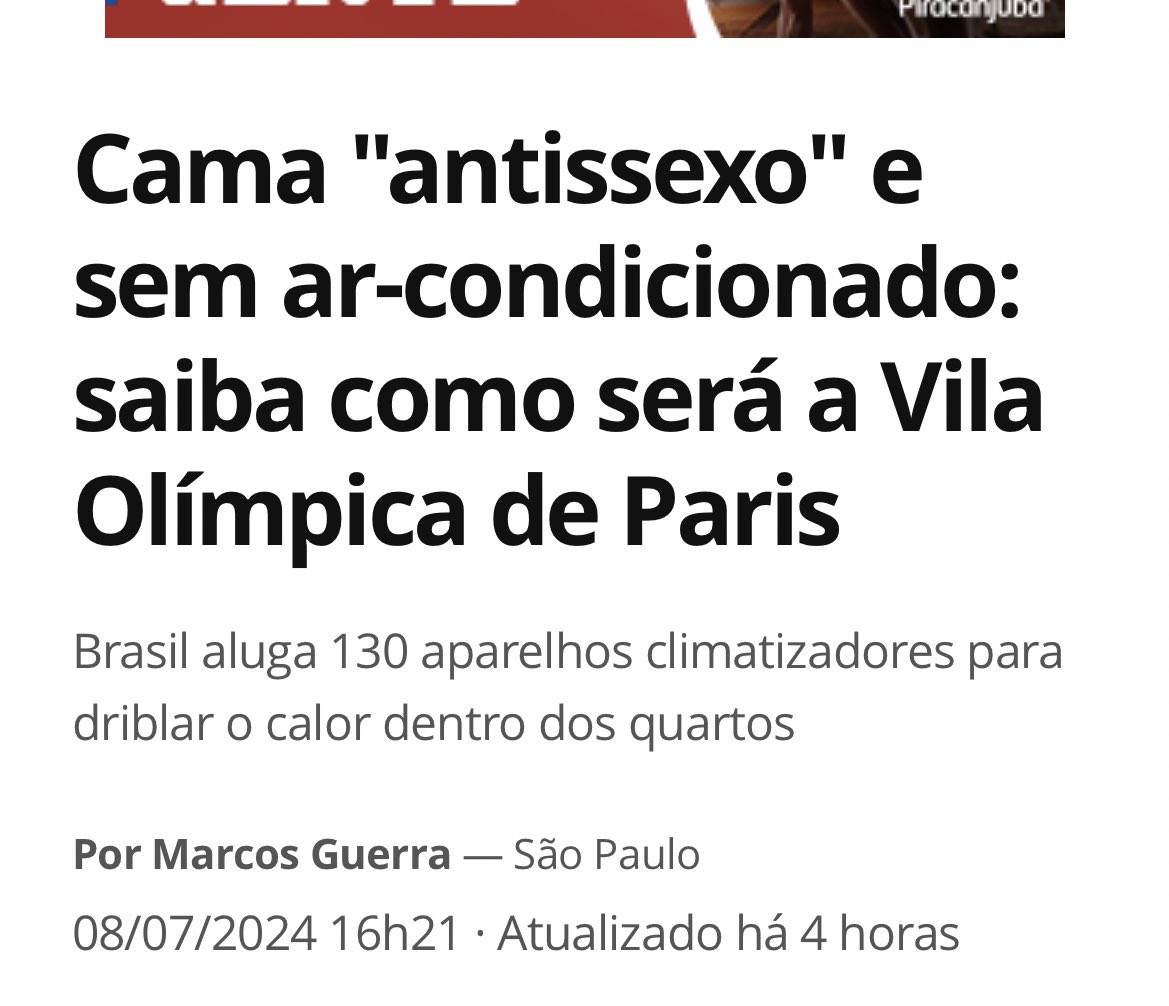 Se fosse a vila olímpica no Brasil sem ar condicionado e a delegação francesa alugando os aparelhos…