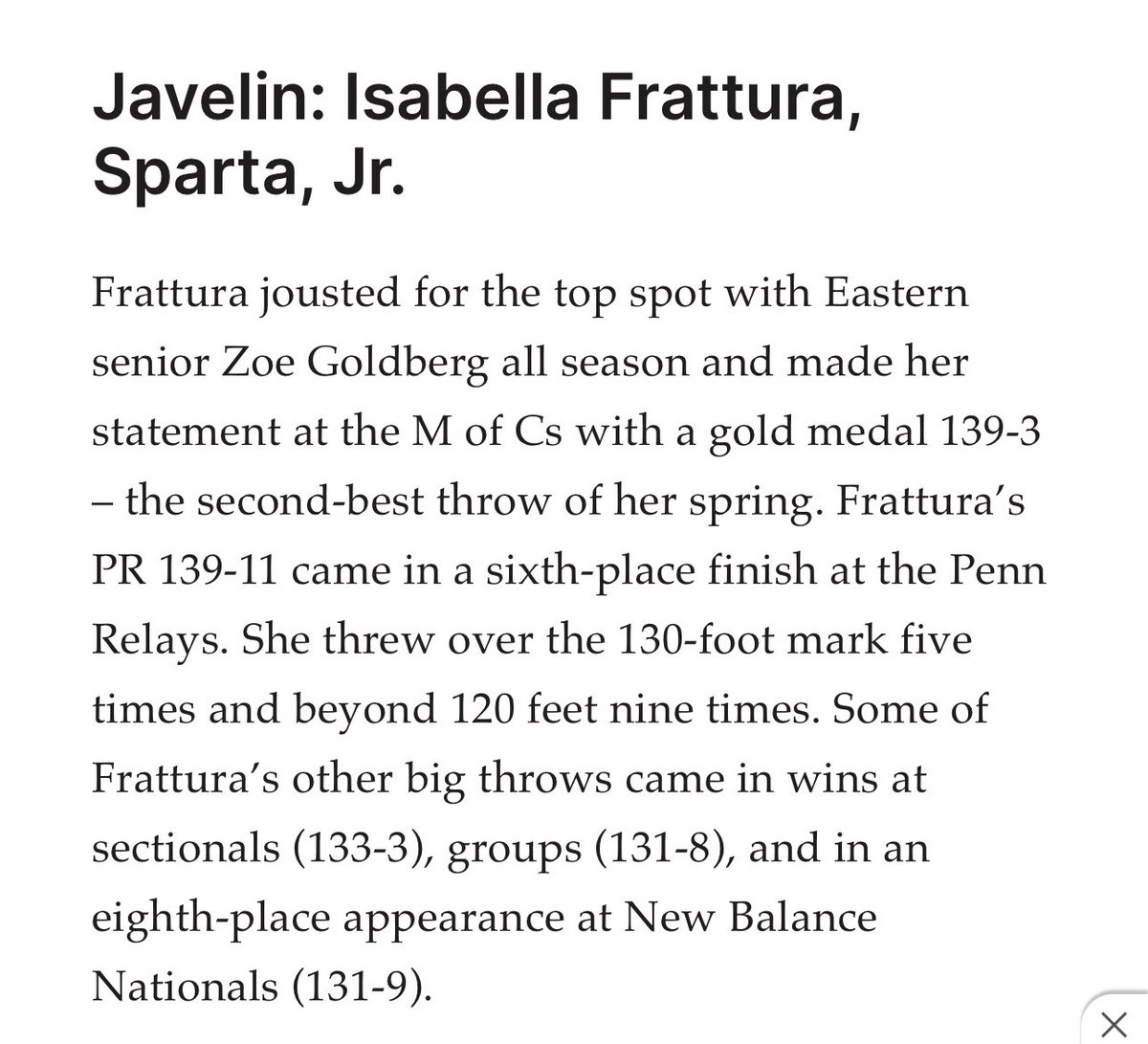 Excited to be selected by 1st Team All-State. Thank you to my coaches and teammates for all the hard work and support. Congrats to all student athletes that were selected. <a href="/SpartaAthletics/">Sparta Athletics</a> #AO1