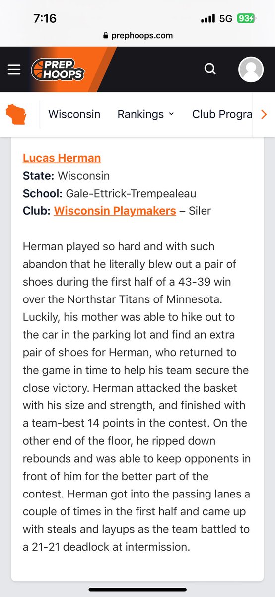 Thank You <a href="/WisBBYearbook/">Mark Miller</a> for the awesome write up!  

@Pm27PrepHoops <a href="/WIPlaymakers/">Wisconsin Playmakers</a>