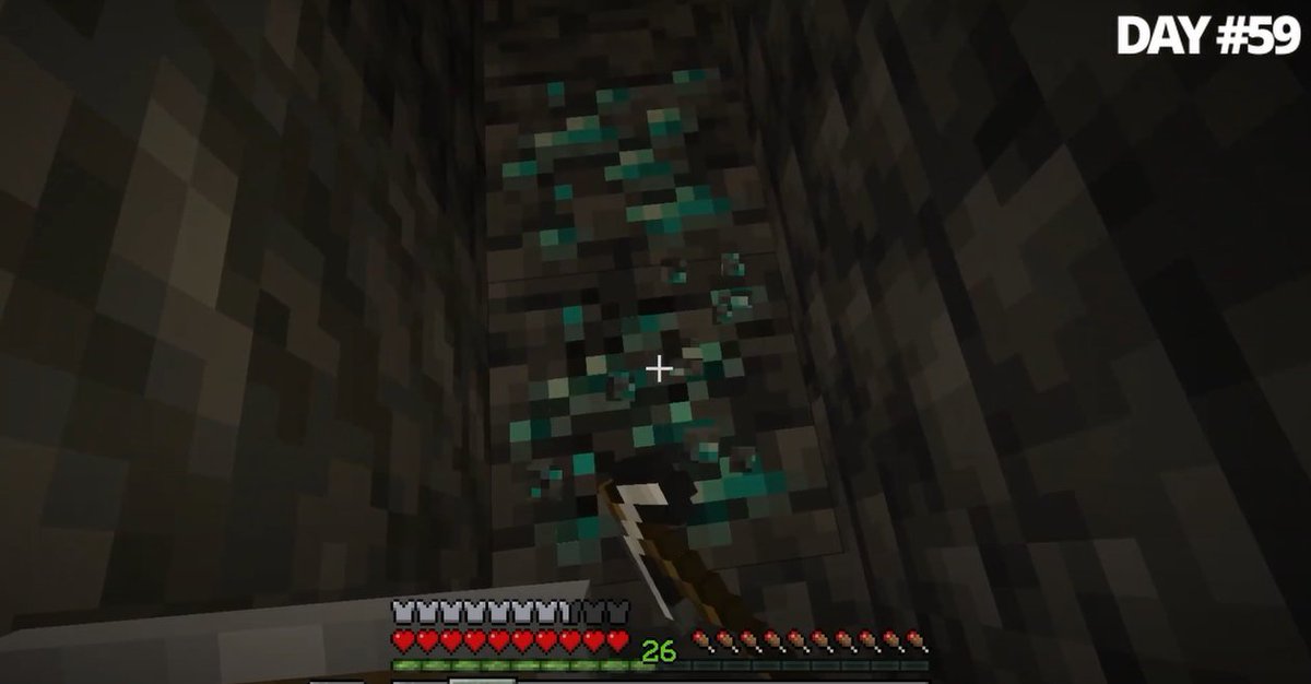 64bitRick's tweet photo. Day 59 of 100 It only took me 59 days to find DIAMONDS! #diamonds baby!!! LFG!!! #minecraft #minecraftmining #gaming #gamer #64bitrick https://t.co/quc31H60NP
