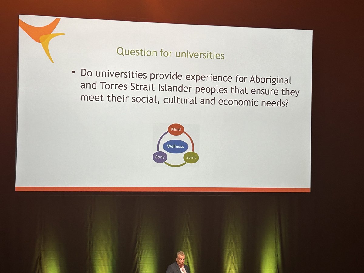 Opening plenary #HERDSA2024- Dr Paul Callaghan urges universities to reflect if they truly are embedding Indigenous ways of knowing-being- doing in their pedagogies, practices and purposes.