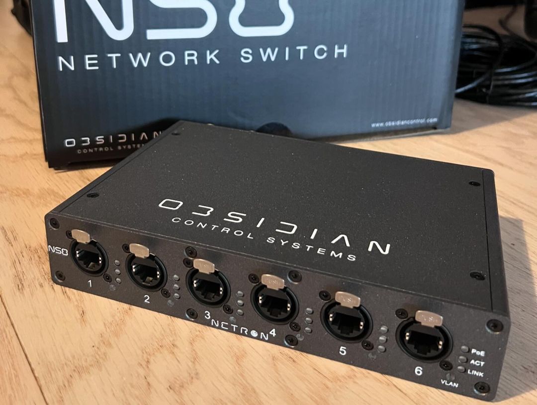 Repost: Dan Boyar -
Prepping my new lighting network hubs consisting of @obsidian_control Netron EN12 gateways and the new NS8 switch. The NS8 is an 8-port managed, gigabit, all-PoE, ethercon switch designed for entertainment.