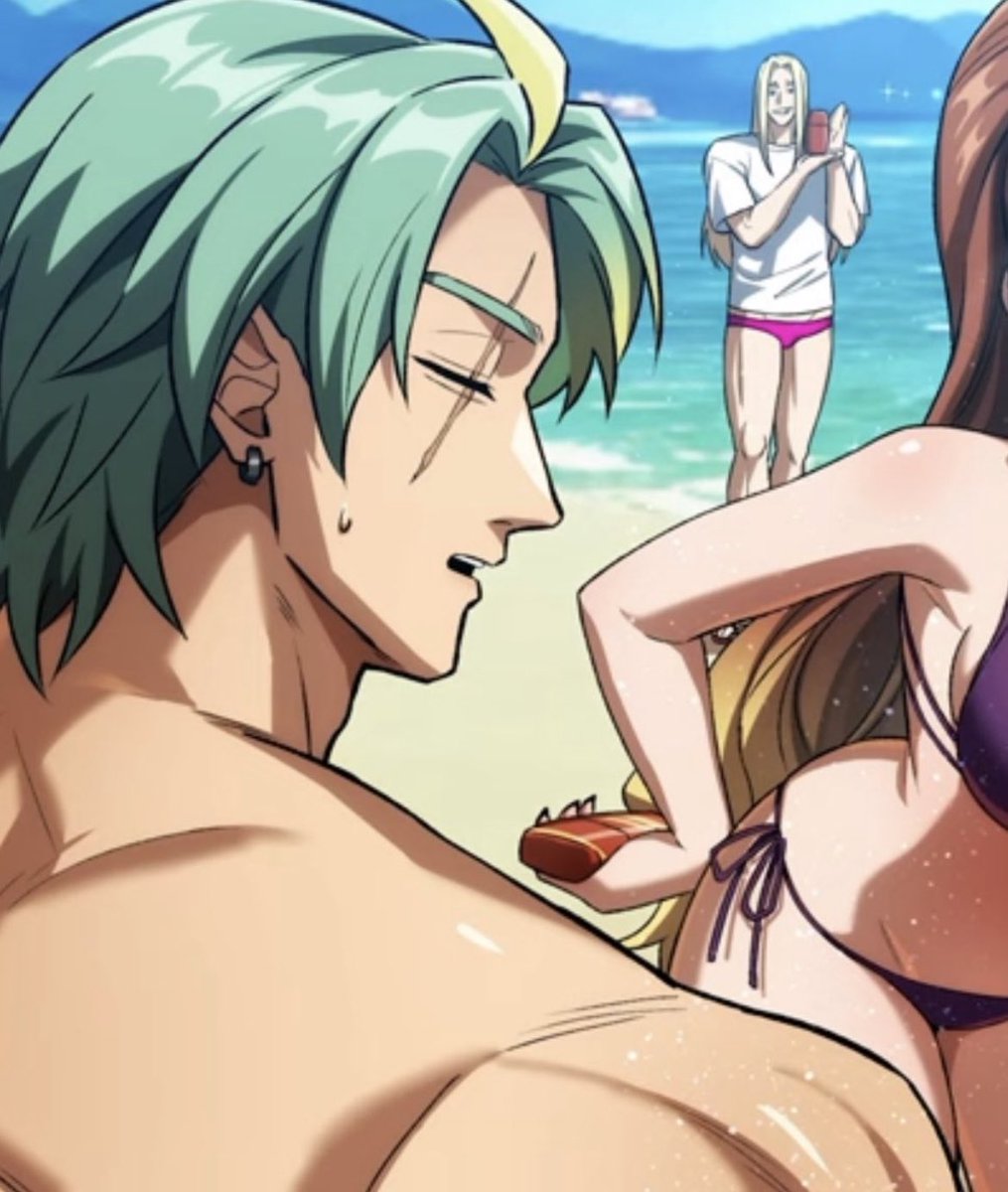 愛しの死龍のサンオイルを塗っていいのは私だけです。雌メロンは下がってなさい
イヒッ！