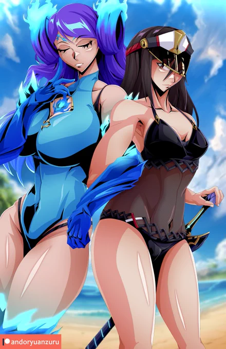 Summer with Mòrag and Brighid~The winner of this month's character poll comes with a bonus~#Xenoblade2 #ゼノブレイド2 #XenobladeChronicles2 