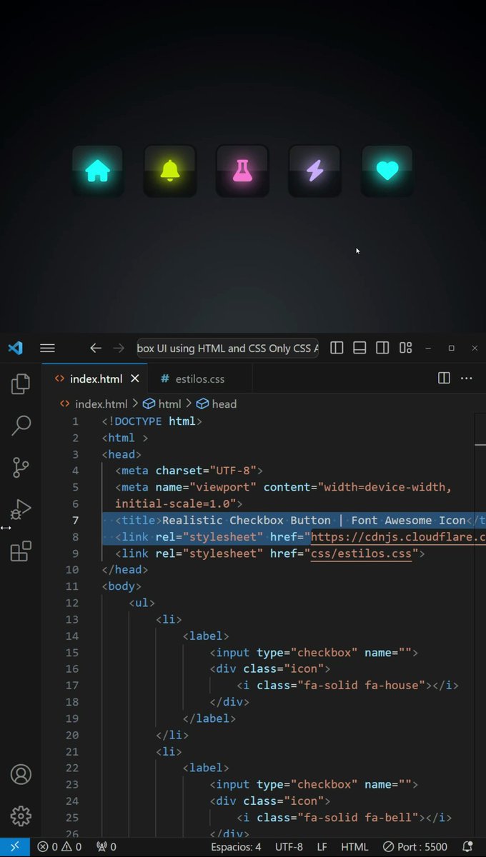 Leman7Marketing's tweet photo. Glowing Checkbox UI using HTML and CSS 
#coding #codinglife #HTML #html5 #CSS #javascript #FrontEnd #vscode #fypシ #webdev #programming

Channel Whatsaap
https://t.co/BETNexWPla

Chanel Telegram
https://t.co/ATQvWpGhaU https://t.co/4sta6qtCe7
