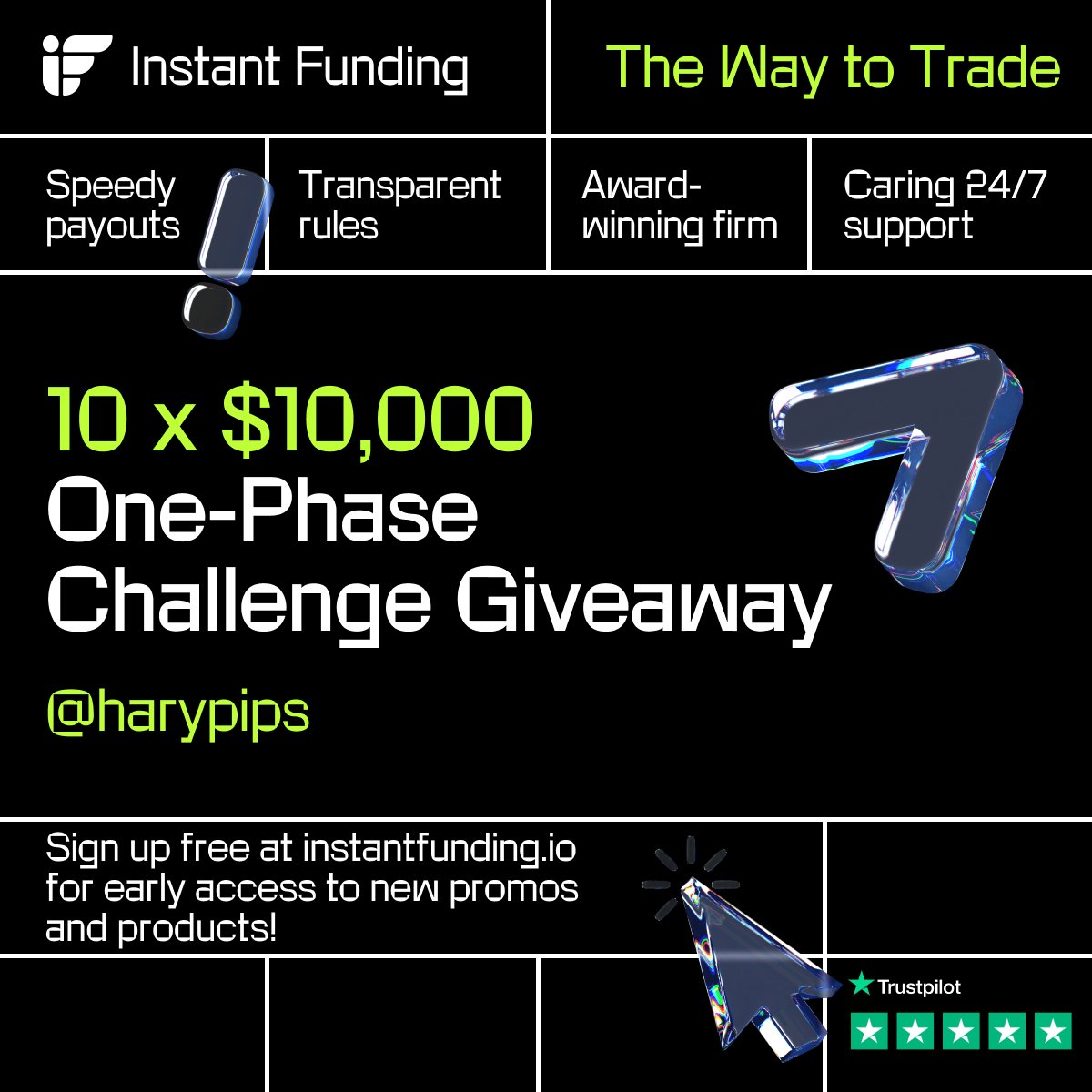 harypips's tweet photo. 🎁 Giveaway Alert 🎁

10 x $10k Accounts with Instant Funding

Rules will be as follows -

1️⃣ Follow:
@InstantFunding_
@LewisM_IF 
@harypips

2️⃣ Like &amp; Retweet ♻️ 
3️⃣ Tag 2 Fellow Traders Below ⬇️

Winner in 2 days using picker https://t.co/9qZkJ8KD3z