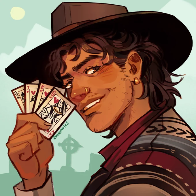 some friendly fire for @/gremlinh on artfight :"D cant resist cowboy ocs sorry 