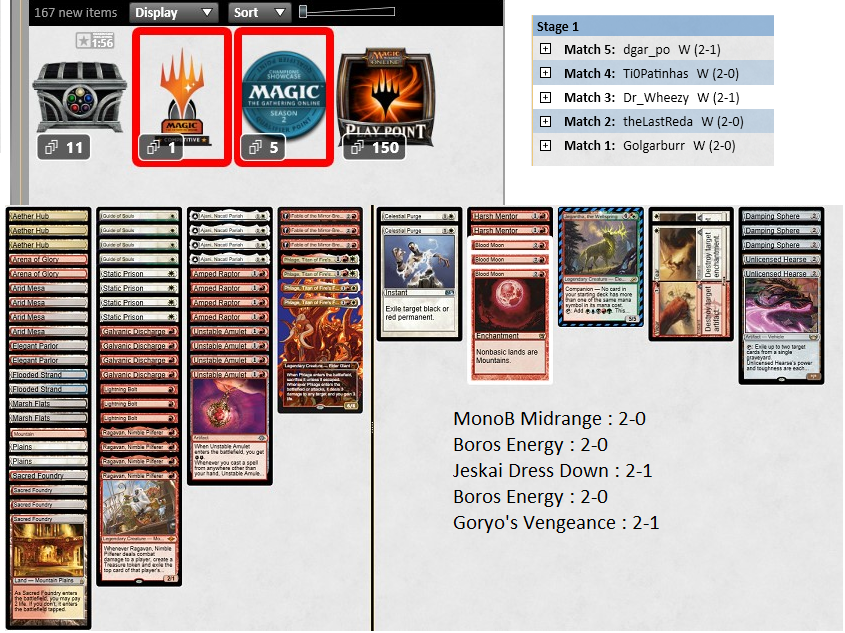 Nomy_Hec's tweet photo. 5 - 0 with Boros Energy 🔥☀️after reaching top 4 in sunday's challenge with the same list (désolé j'ai oublié de brag 🤡), sticking with ragavan instead of ocelot pride for now 🙊
@9_cocof @eSportSteinnnn @jantzen_damien @LogarythmeMTG  @LaurentDelade @FreeTheCookies_ https://t.co/88lGX739KX