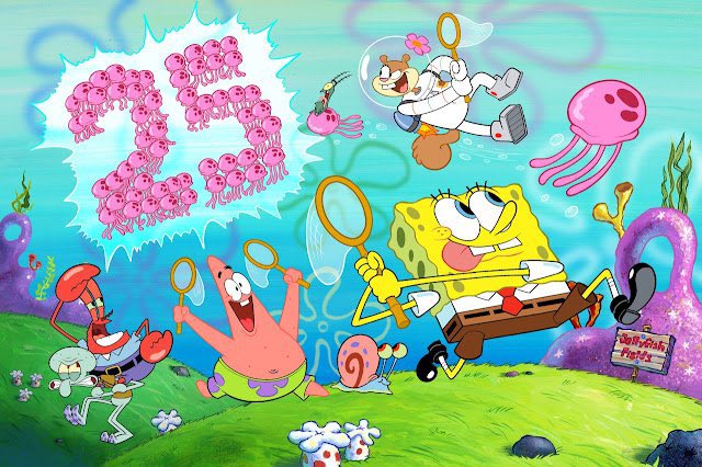 DiscussingFilm's tweet photo. Official 25th anniversary posters for ‘SPONGEBOB SQUAREPANTS’ https://t.co/Mzfse6iKod