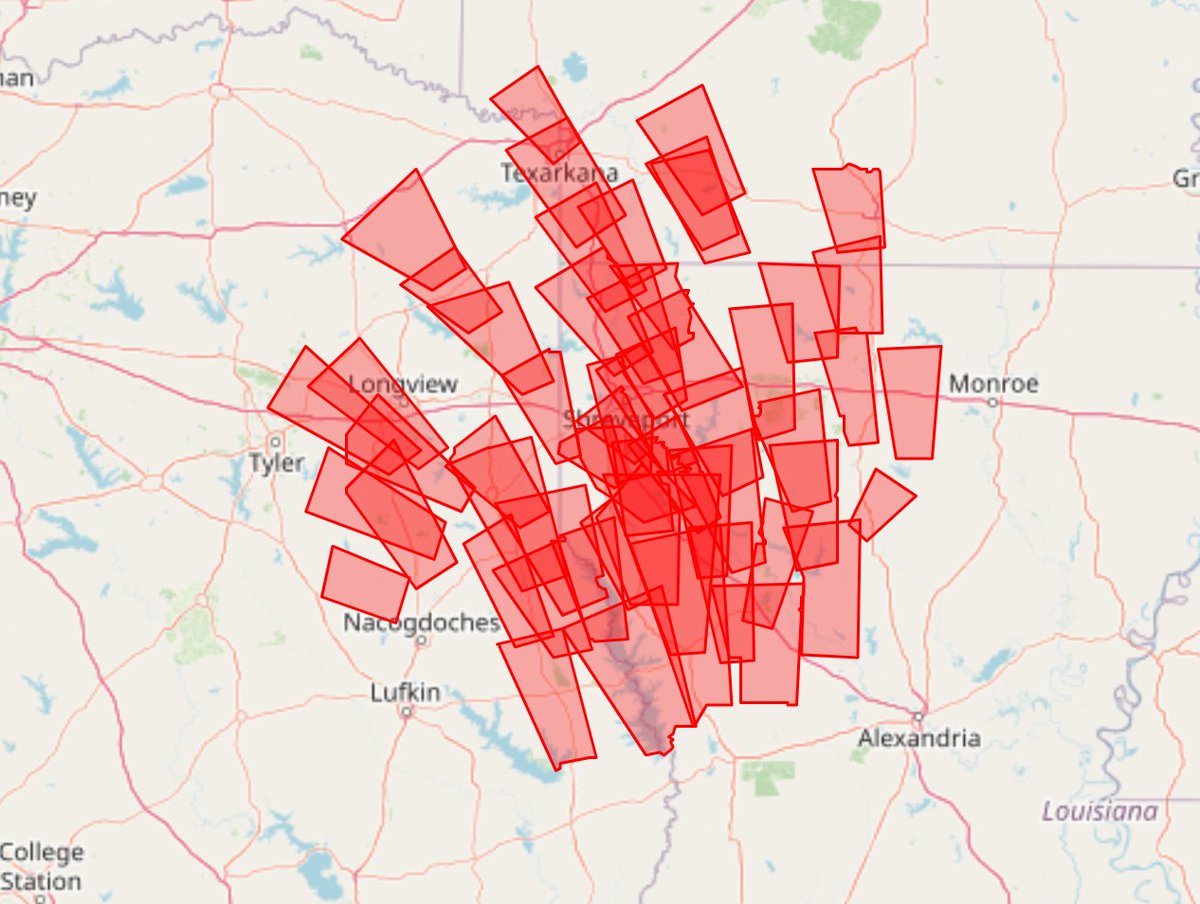 Shout-out to all the folks at WFO Shreveport, LA(our tertiary backup office).  They have issued 65 tornado warnings today(and counting) associated with #Beryl. #LAWx #MidsouthWx #OKWx #TXWx #ARWx